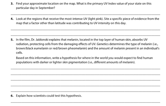 Human skin color evidence for selection answers