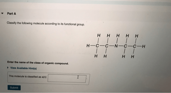 Classify the following molecule according to its functional group.